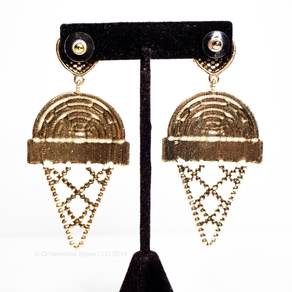 Vanilla Sprinkles Ice Cream Cone Earrings Bead 011 - Picture 8 of 8